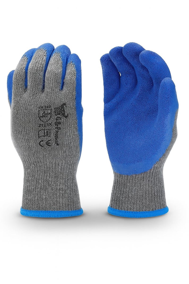 G & F Products G F Products 3100S 12 Pairs Small Rubber Latex Double Coated Work Gloves for Construction gardening gloves heavy duty Cotton Blend Blue