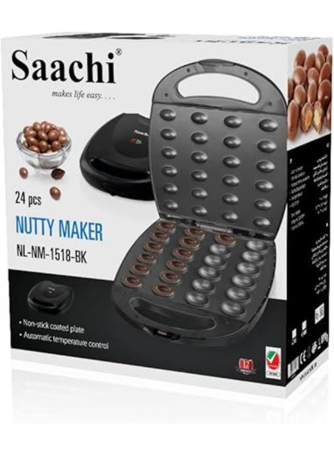 ساتشي صانعة المكسرات ساشي، 24 قطعة، مع لوح غير لاصق وتحكم تلقائي في درجة الحرارة، 1400 واط، NL-NM-1518-BK، أسود - Image 2
