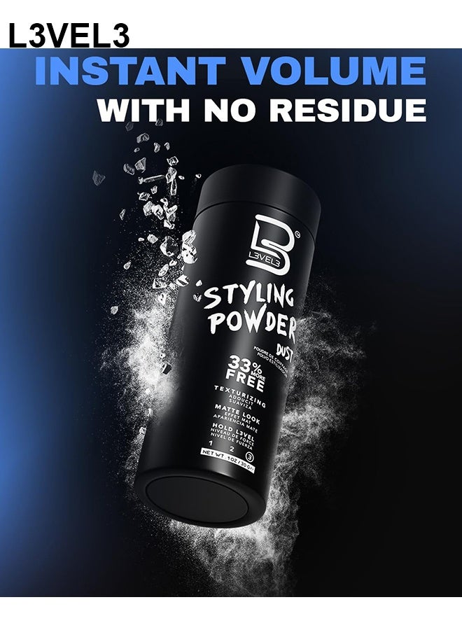 L3VEL3 L3 Level 3 Styling Powder, Natural Look Mens Powder, Easy To Apply With No Oil Or Greasy Residue, Mattifying Hair Texture Powder All-Day Hold - Image 2