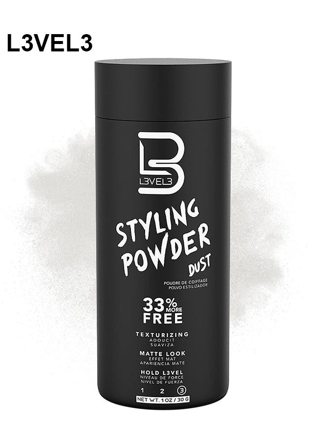 L3VEL3 L3 Level 3 Styling Powder, Natural Look Mens Powder, Easy To Apply With No Oil Or Greasy Residue, Mattifying Hair Texture Powder All-Day Hold - Image 1