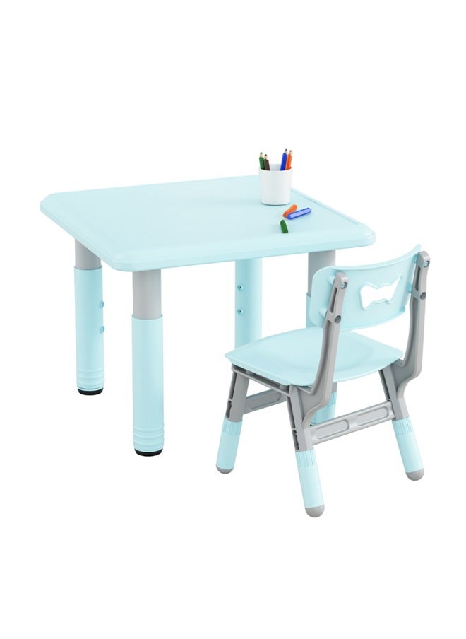 JSAITOYS - Children Square Desk Love To Learn Durable Multi-Functional Comfortable Learning Tables And Chairs - Image 1