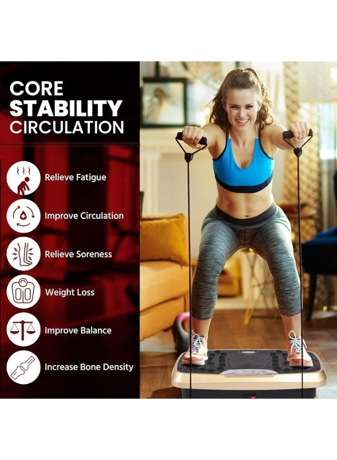 DubaiGallery Vibration Plate Exercise Machine, Whole Body Exercise Vibration Fitness Platform, 350 Lbs. LCD 3 Levels Massage Remote Bluetooth USB Music, Fitness Vibration Machine - Image 4