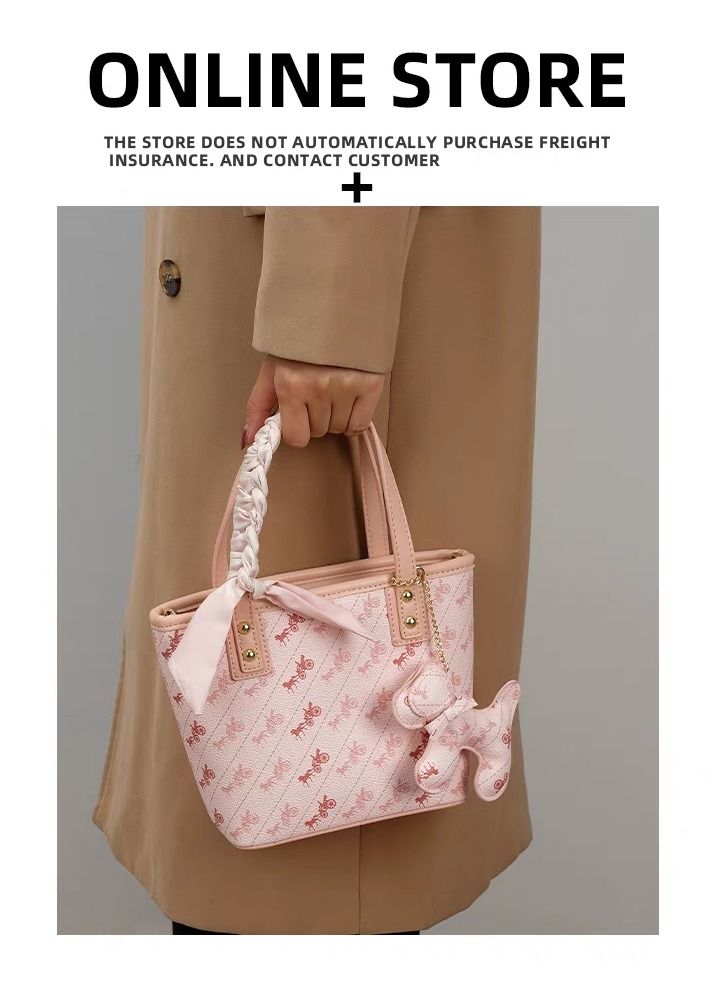 NIBEMINENT Women's Crossbody Bag Classic Print Leather Bucket Bag  - Image 5