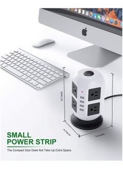 General Surge Protector Power Strip Tower - 8 Widely Outlets with 4 USB Ports, 9.8FT Heavy Duty Extension Cord, Multi-Plug Outlet Extender Overload Protection for Home, Office, Smartphone  - Image 5