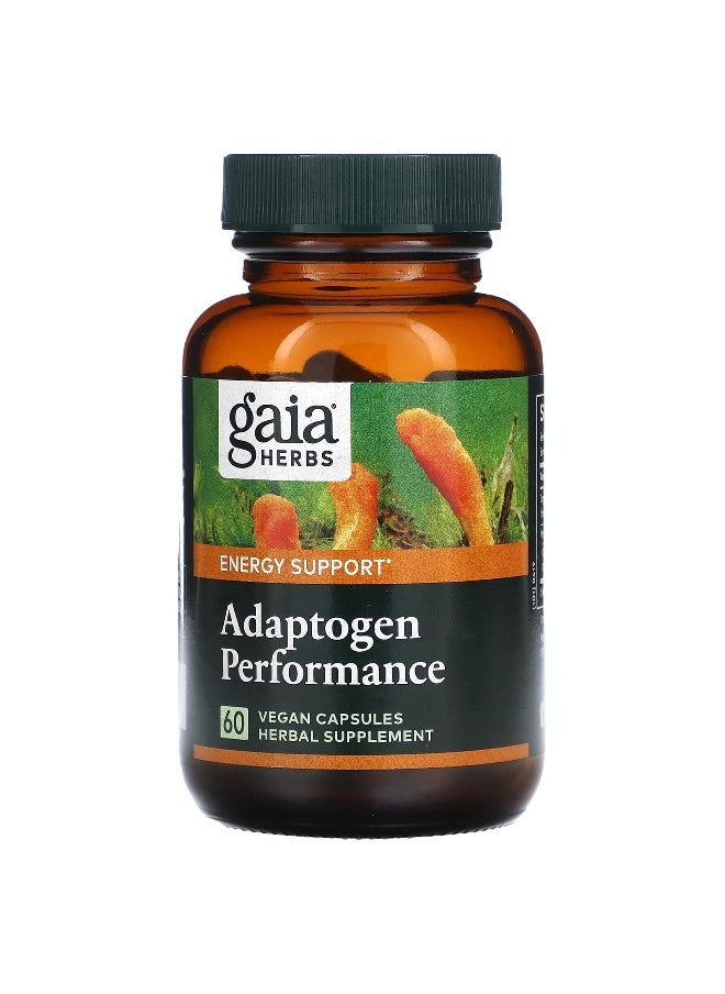 Gaia Herbs - Gaia Herbs, Adaptogen Performance, Mushrooms & Herbs, 60 Vegan Capsules - Image 1