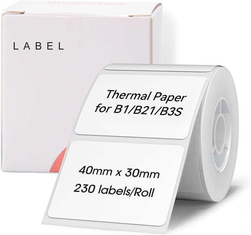 NIIMBOT B21 B3S Thermal Sticker Labels, 1.57'' x 1.18'' (40x30mm), 230 Self-Adhesive Waterproof Labels - Image 1
