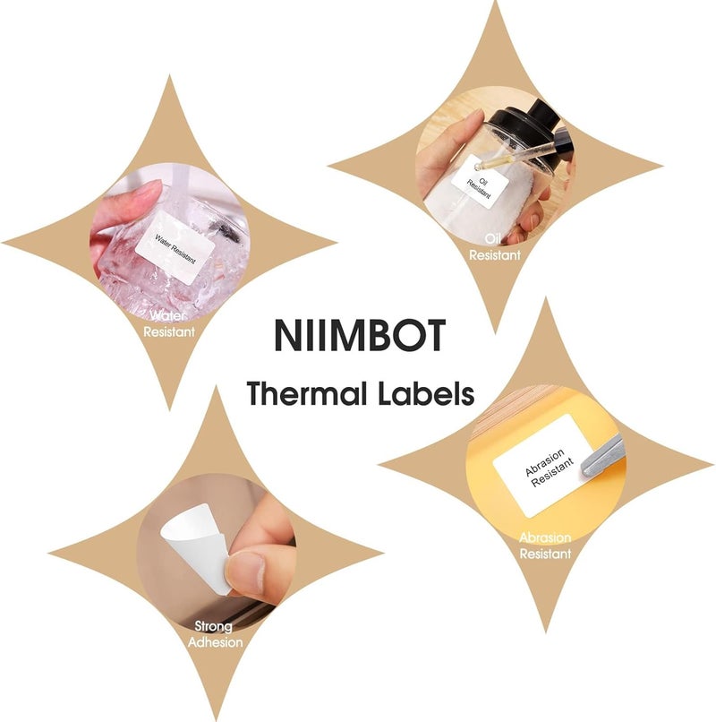 NIIMBOT B21 B3S Thermal Sticker Labels, 1.57'' x 1.18'' (40x30mm), 230 Self-Adhesive Waterproof Labels - Image 5