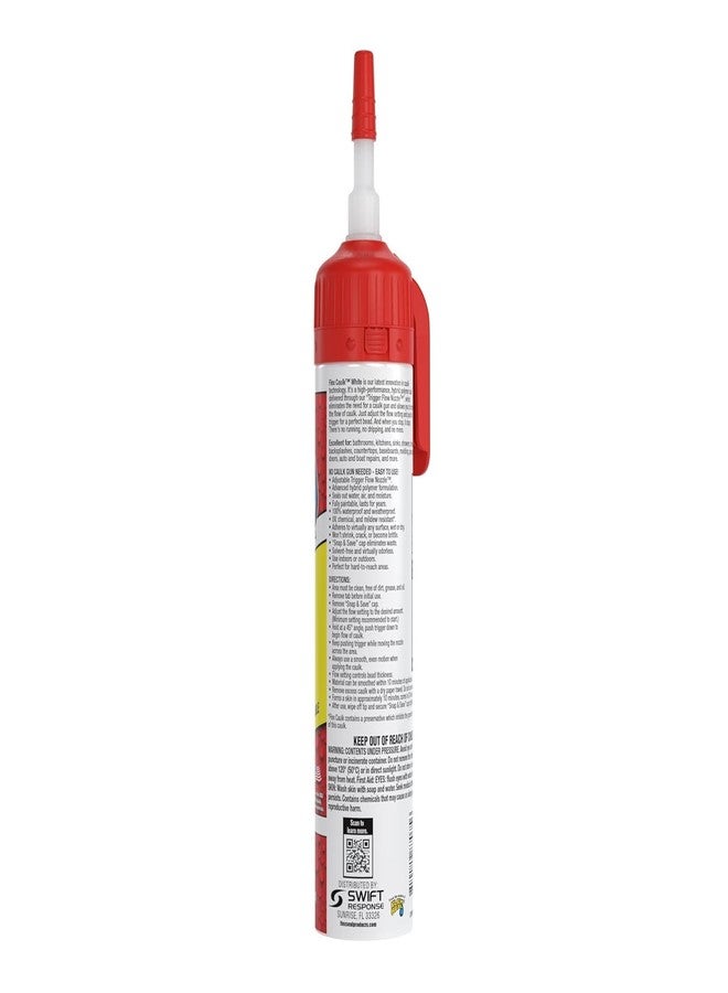 Flex Seal Caulk, Waterproof & Weatherproof Hybrid Polymer Sealant, Strong, Paintable, Indoor, Outdoor, Bath, Shower, Sink, Window, Baseboards, Door, RV, Roof, Wood, Auto & Marine, White, 9 oz, 1-Pack - Image 2