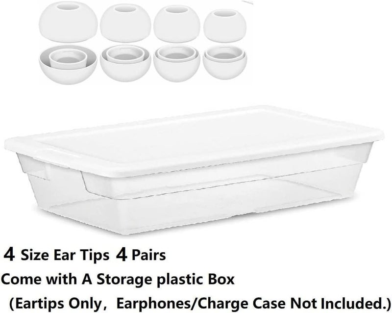BLLQ XS/S/M/L 4 Size Ear Tips Earbuds Covers Ear Caps Eartips Earpads Compatible with Apple AirPods Pro 2 and AirPod Pro 1, Silicone Tips, Fit in Case, 4 Pairs White 4 Size - Image 3