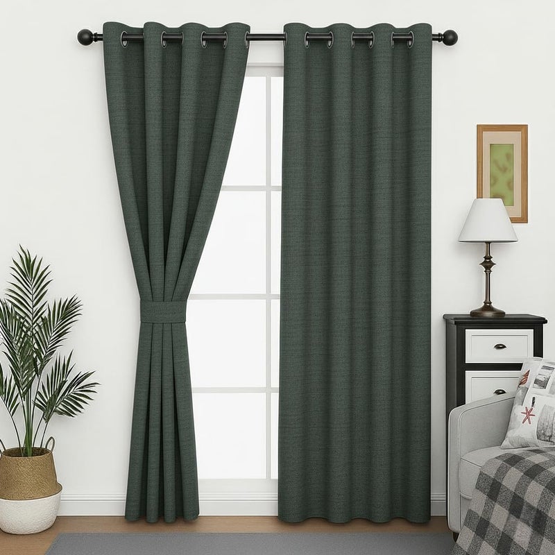 Amali Blackout Textured Curtains 274 cm x 127 cm - 2 Panels, 100% Polyester, Grommet Top, Thermal Insulated, Noise Reducing, Light Blocking - Image 3