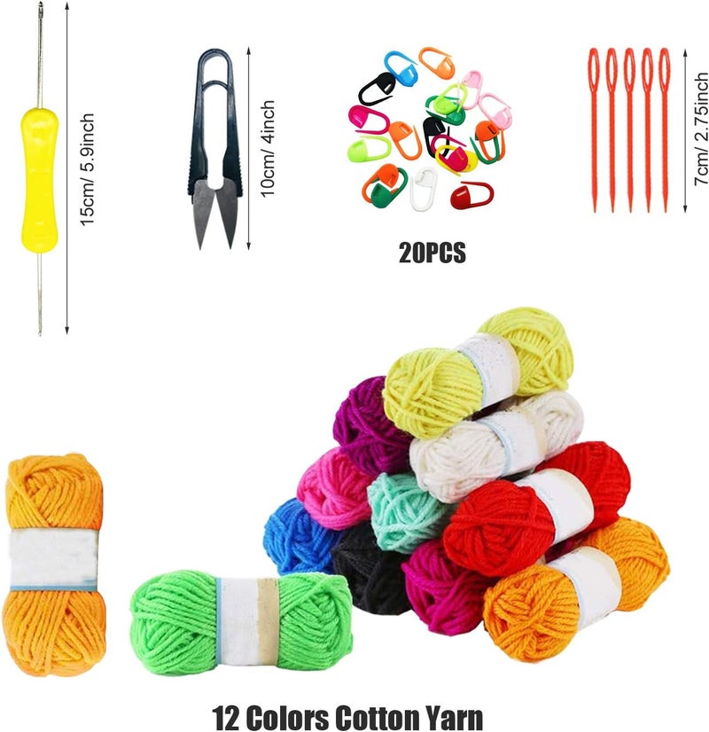 Allazone 57 PCS Mesh Plastic Canvas Sheets Kit Including 24 PCS Plastic Canvas, 12 Color Acrylic Yarn for DIY Crafts Embroidery Cross Stitch, Acrylic Yarn Crafting, Knit and Crochet Projects - Image 4