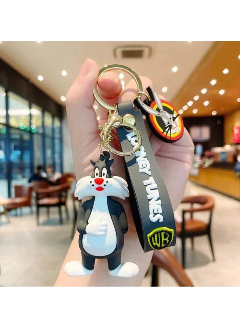 Silicone keychain with cartoon shapes with elegant appearance "Sylvester"