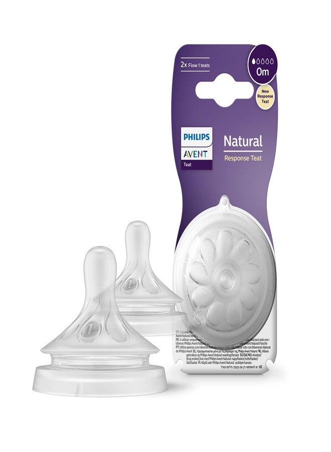 Philips Avent Natural Response Bottle Teat - 2 x Baby Bottle Flow 1 Teats for Newborn Babies, 0 Months, BPA Free (Model SCY961/02) by Toy-Station