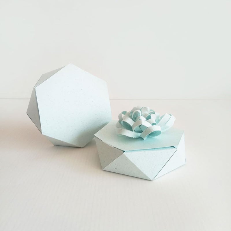 Kamalkali Empty hexagon gift box with flower bow Wedding engagements birthdays return gifts functions festivals Return gifts Pack of 10 - Image 3