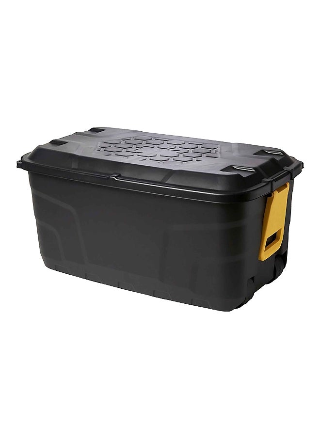 Strata - Heavy Duty Wheeled Storage Box with Lid Black and Yellow 145 L XW447-BLK/YEL-EX - Image 1