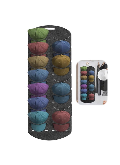 HASTHIP Baseball Cap Holder Door Back Panel Cap Holder Single Row and Double Row Hat Stand for Baseball Caps Foldable Cap Holder Wall for Storage and Display of Baseball Caps