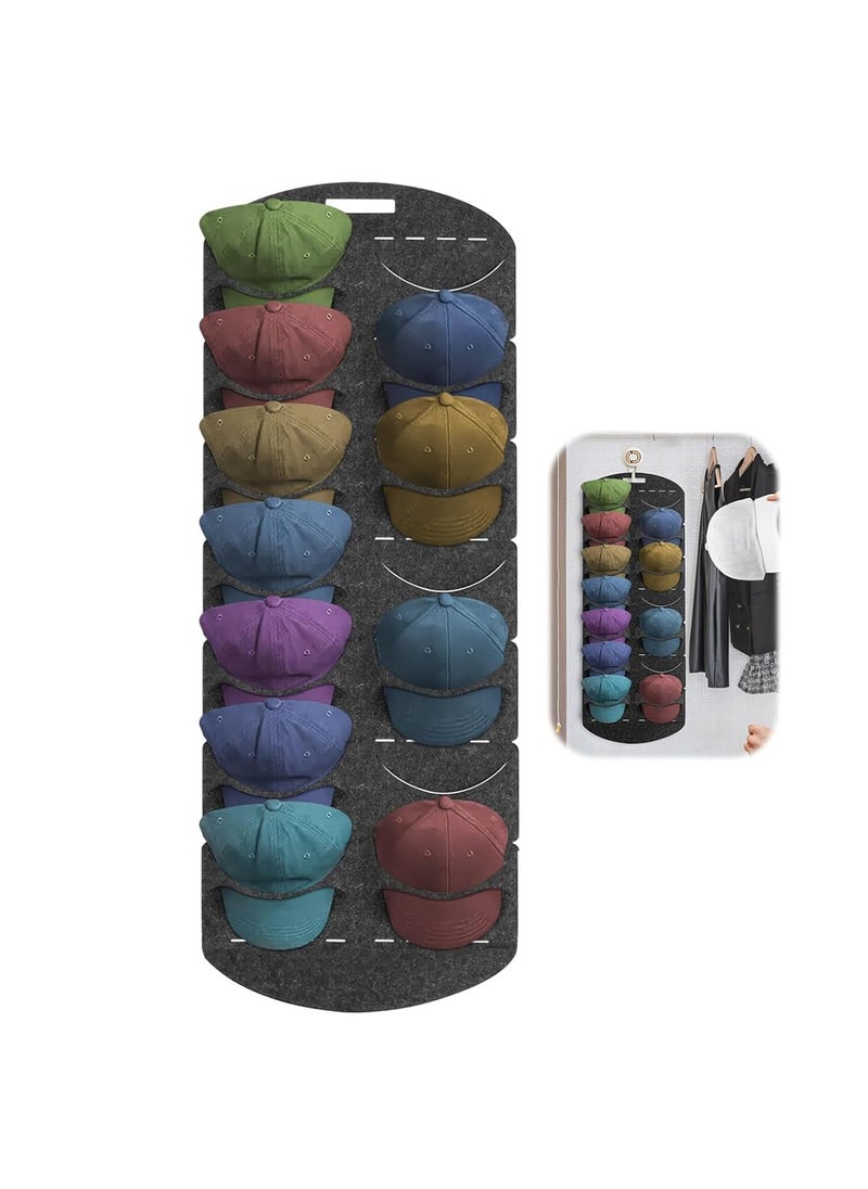 HASTHIP HASTHIP Baseball Cap Holder Door Back Panel Cap Holder Single Row and Double Row Hat Stand for Baseball Caps Foldable Cap Holder Wall for Storage and Display of Baseball Caps  - Image 1