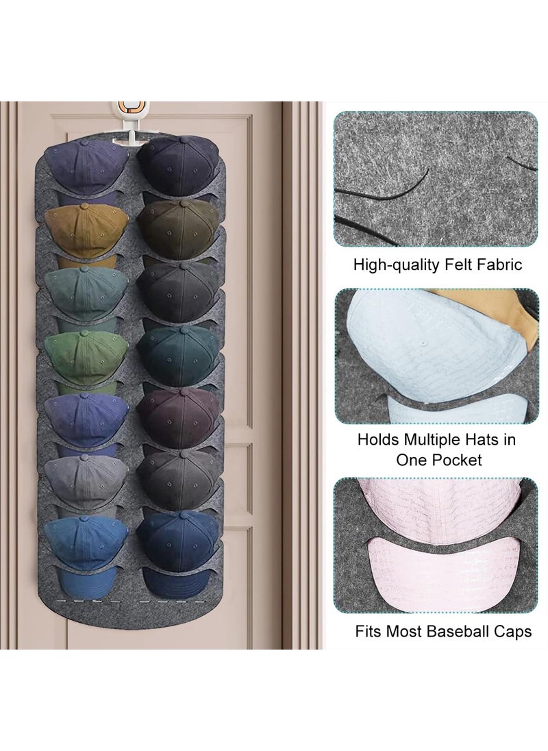 HASTHIP HASTHIP Baseball Cap Holder Door Back Panel Cap Holder Single Row and Double Row Hat Stand for Baseball Caps Foldable Cap Holder Wall for Storage and Display of Baseball Caps  - Image 3