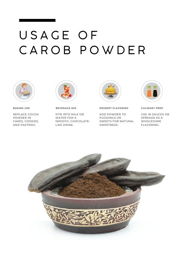 أباميك مسحوق الخروب (Ceratonia siliqua) من شركة أوافي ميل - 500 غرام | 17.6 أونصة - Image 3