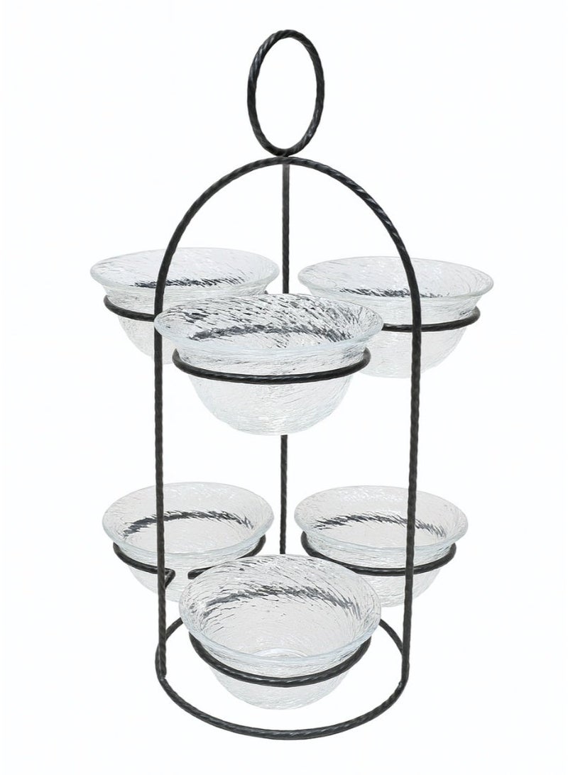 القناص شيالة مكسرات و حلاوة 6 خانة قزاز ثلجي بهيكل حديد اسود مطفي - Image 3