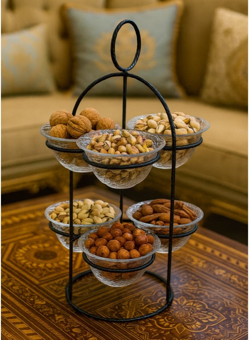 القناص شيالة مكسرات و حلاوة 6 خانة قزاز ثلجي بهيكل حديد اسود مطفي - Image 2