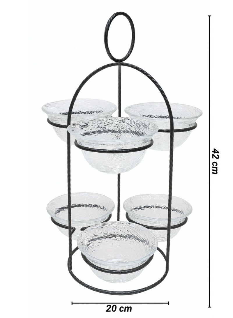 القناص شيالة مكسرات و حلاوة 6 خانة قزاز ثلجي بهيكل حديد اسود مطفي - Image 4