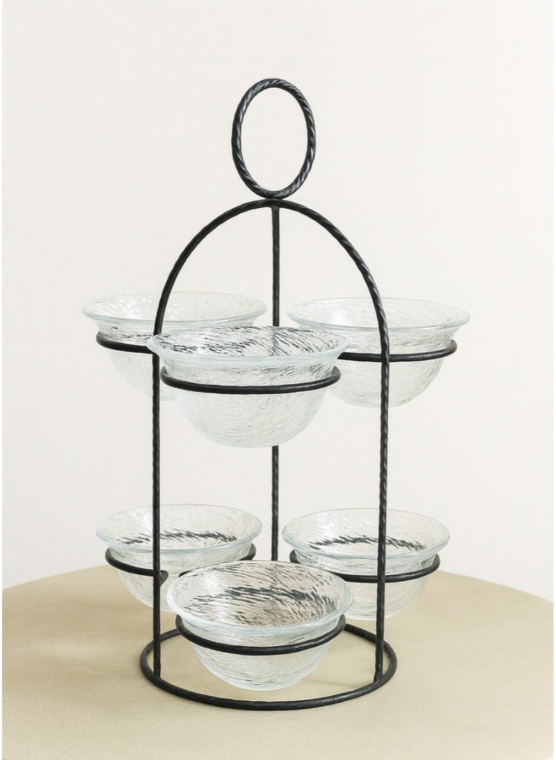 القناص شيالة مكسرات و حلاوة 6 خانة قزاز ثلجي بهيكل حديد اسود مطفي - Image 1