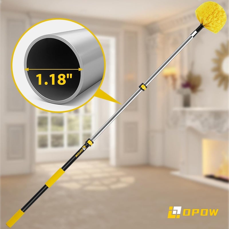 Opow 20 Foot High Ceiling Duster Kits with 5-12ft Heavy Duty Extension Pole, High Reach Duster for Cleaning,Microfiber Feather Duster,Cobweb Duster,Ceiling Fan Duster,Window Squeegee & Cleaner - Image 3