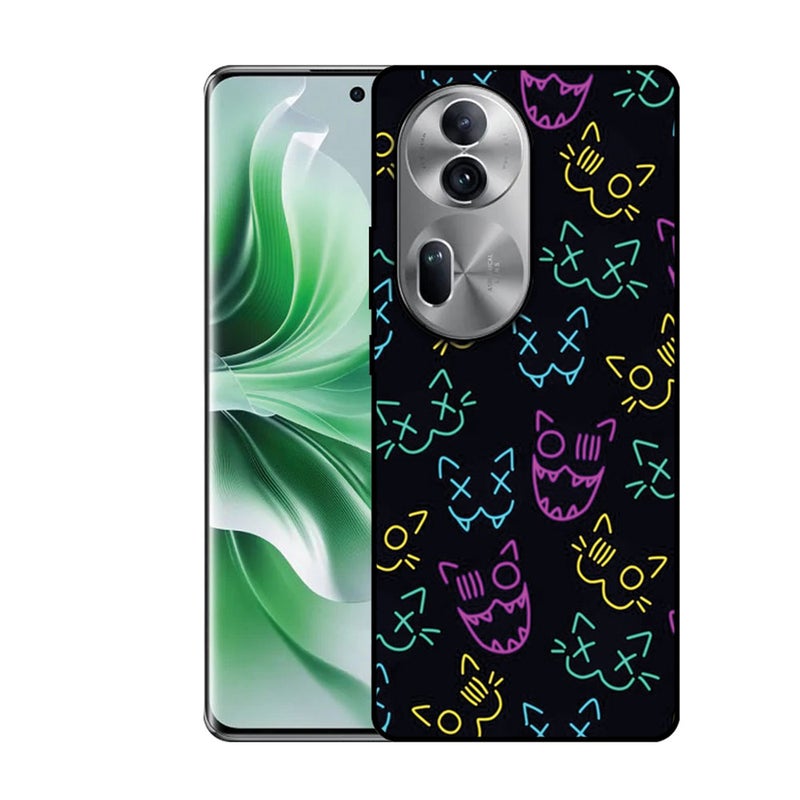 EYE CATCH Printed Protective Case Cover For Oppo Reno 11-  Smiley Face - Image 1