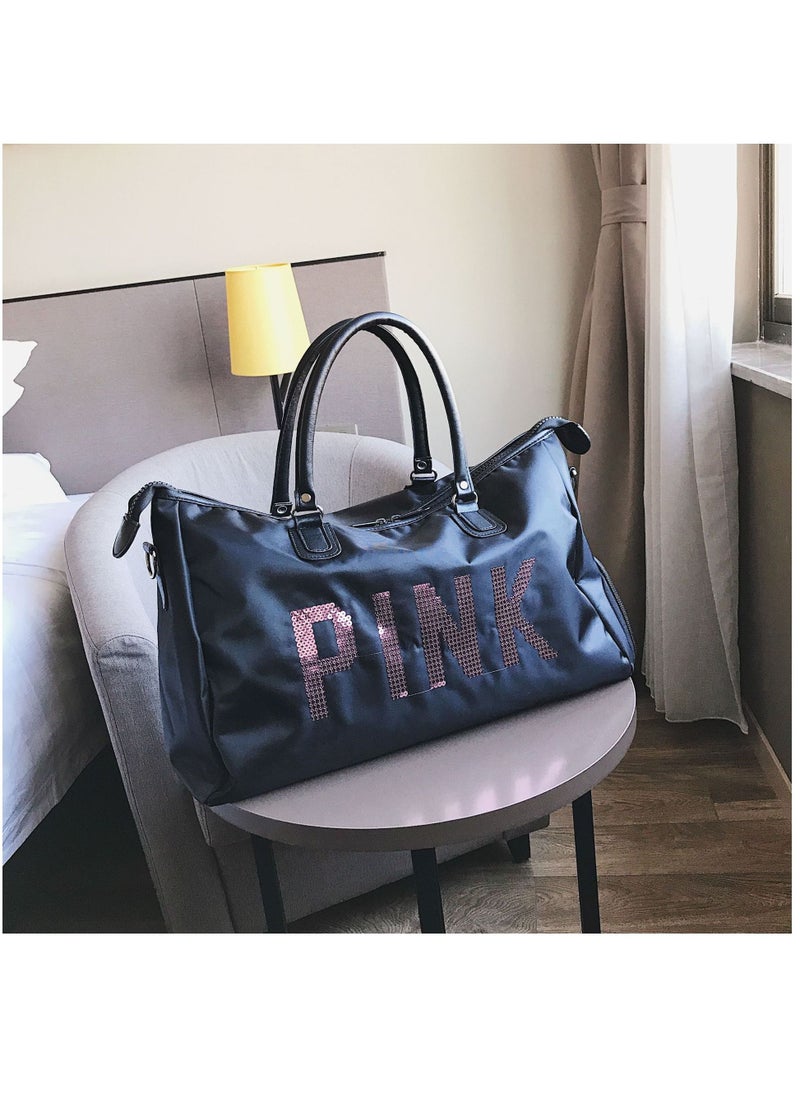 Casual Style Large Capacity Travel Tote Black