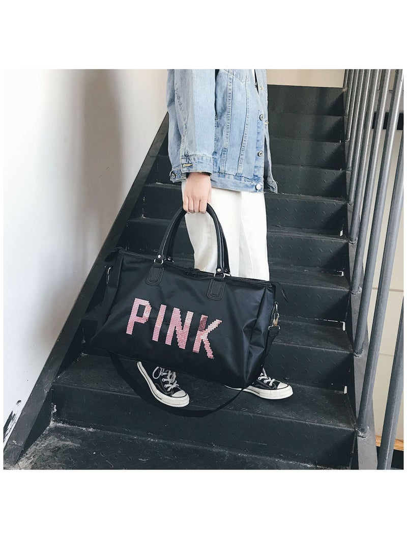 Casual Style Large Capacity Travel Tote Black