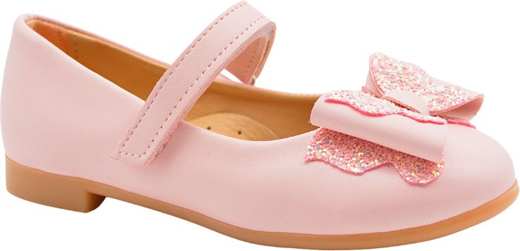 Kids A More Princesa Ribbon Detailed Girls Ballerina Shoes Powder Pink10  - Image 1