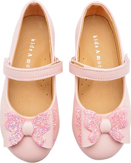 Kids A More Princesa Ribbon Detailed Girls Ballerina Shoes Powder Pink10  - Image 3