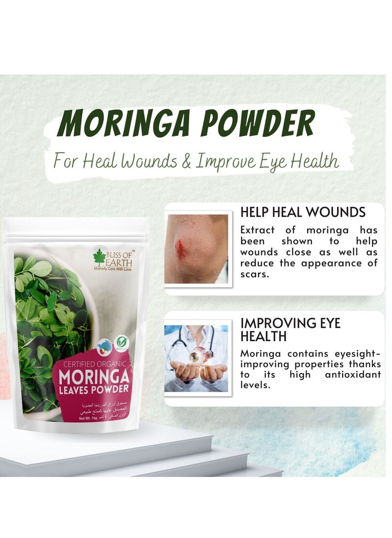 BLISS OF EARTH Bliss of Earth 3.5 oz Organic Moringa Leaves Powder For Weight Loss, Super Food Dietary Supplement 100gm  - Image 5