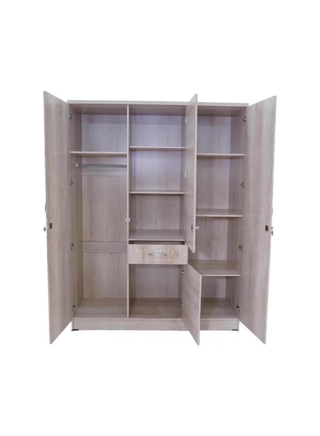 ABX HOME 3 door wardrobe with one drawer and storage and also one hanging side with 8 shelves | Lockable door (With Installation) - Image 2