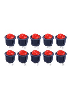 SOLDOUT 16mm Diameter Small Round Rocker Switches 2 Pin ON OFF Rocker Switch (Pack of 10, Red)  - Image 1