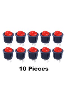 SOLDOUT 16mm Diameter Small Round Rocker Switches 2 Pin ON OFF Rocker Switch (Pack of 10, Red)  - Image 3