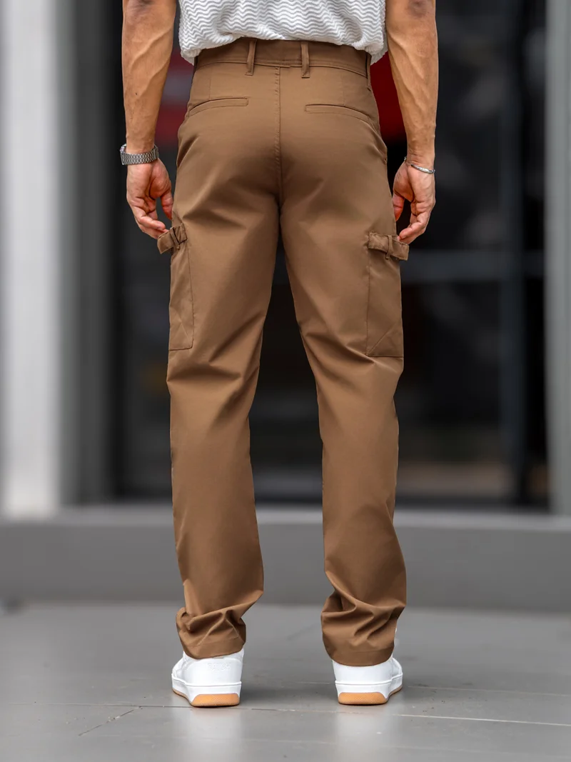 Maniac  Maniac Mens Solid Khaki Submarine Cargo Bukl Pocket for Men | Best Price UAE