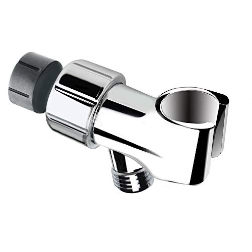 YOO.MEE Adjustable Shower Arm Bracket for Handheld Shower Head, 360° Swivel POM Ball Joint, Large Angle Adjustable Shower Holder, Chrome Finish - Image 1