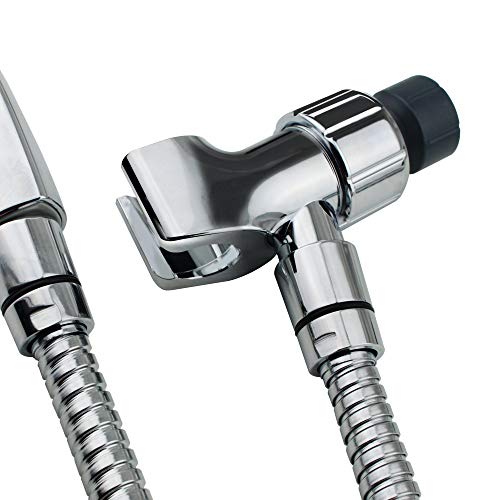 YOO.MEE Adjustable Shower Arm Bracket for Handheld Shower Head, 360° Swivel POM Ball Joint, Large Angle Adjustable Shower Holder, Chrome Finish - Image 2