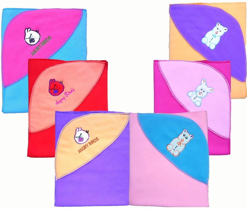 Brandonn BRANDONN Newborn 6 PCS A/C Hooded Baby Blanket/Baby Bed/Baby Bedding/Baby Wrapper Set(Pack of 6, Assorted) - Image 2