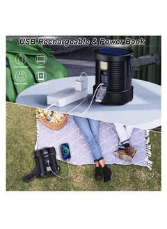 Y&D Rechargeable Spotlight, 100000 Lumens Led Spot Lights Handheld Large Flashlight Super Bright Outdoor Solar Spotlights Searchlight with Cob Light, 6 Modes, IPX5 Waterproof (Black)  - Image 4