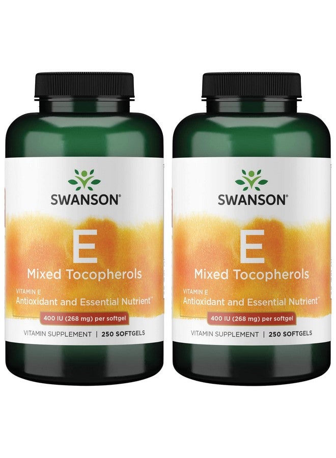 Swanson E-400 Mixed Tocopherols 400 Iu (268 mg) 250 Sgels (2 Pack) - Image 1