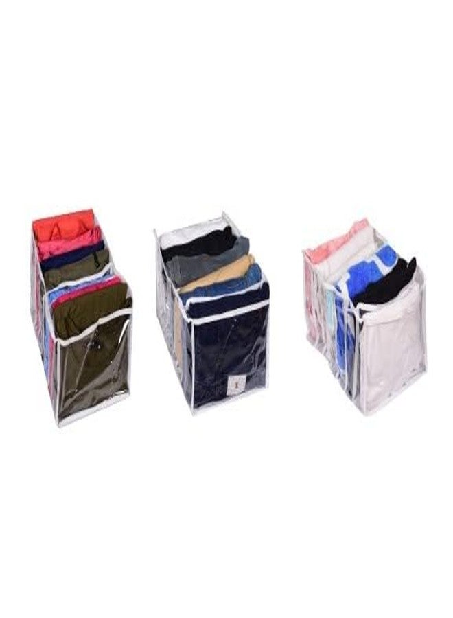 SuneshCreation Sunesh Creation wardrobe organiser, undergarment organizer, shelf organiser for cupboard pack of 3 - Image 1