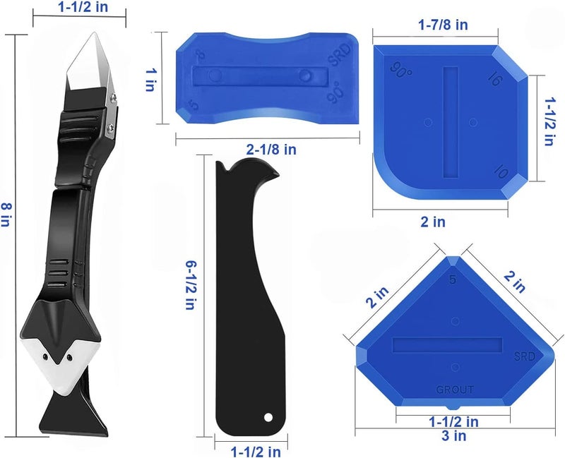 Zaptec 3 in 1 Silicone Sealant Grout Caulk Filling Finishing Smoothing Remover Cleaning Scraper Tool - Image 2
