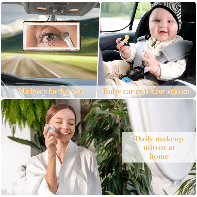 🚗 مرآة تجميل للسيارة مع 60 لمبة ليد وأنماط إضاءة للماكياج للسيارات والشاحنات والدفع الرباعي 2 قطع - Image 4