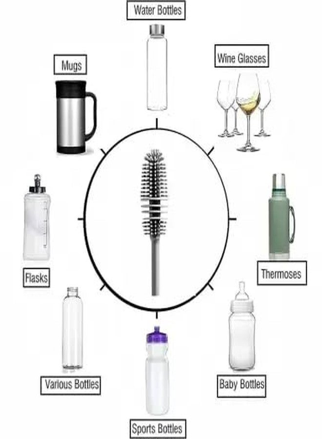 DECRONICS Baby Care Combo Pack of Stainless Steel Baby Feeding Milk Nipple Bottle (250 ML) | Bottle Cleaning Brush |Soft Silicon Finger Toothbrush (Set of 3 Items), DCS0129 - Image 5