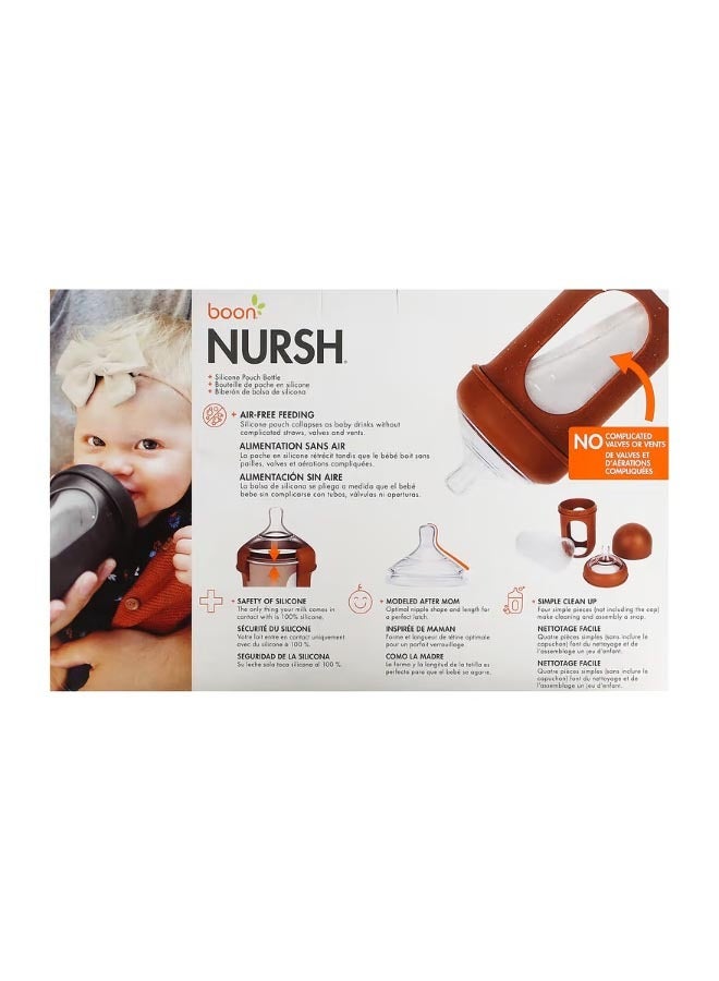 بون Nursh Silicone Pouch Bottle Medium 3 Months  3 Bottles 8 oz 236 ml Each - Image 2