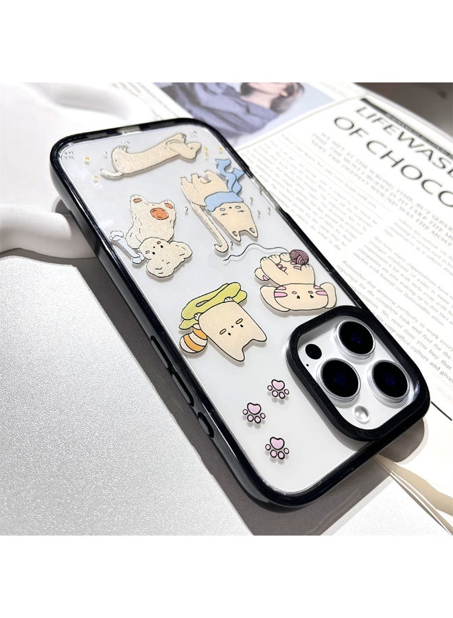 NIBEMINENT Cute Spring Kitten Protective TPU Case Cover For iPhone 16 Pro Clear - Image 1