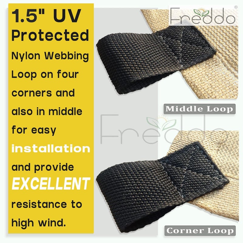 FREDDO HDPE Fabric 15 Inch Polyester Loop Sun Shade Sails 8590 Protection from Sun UV Rays Ideal for Car Parking Outdoor Garden Balcony Patio Beige Color 95 ft x 4 ft Pack of 1 Piece - Image 3